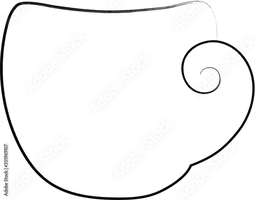 The cup is drawn in black outline, doodle style image. Beautiful design saver for a cafe, an icon for tea or coffee.