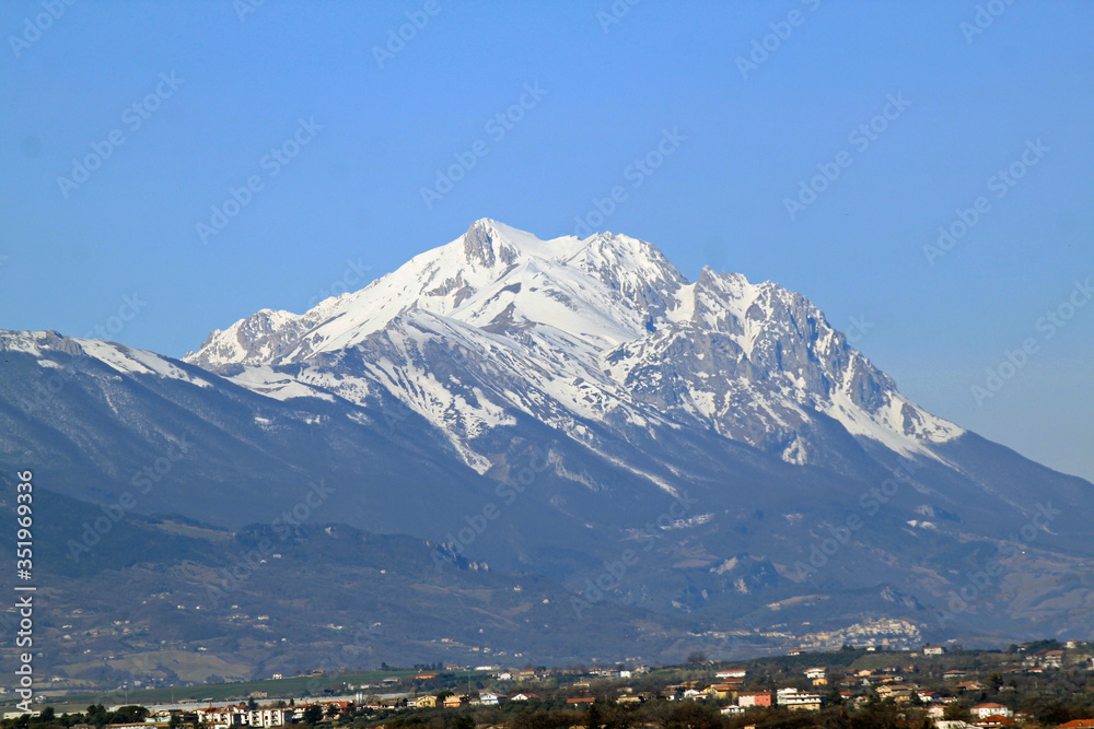 Abruzzo, Italy. The mountain of Gran Sasso.