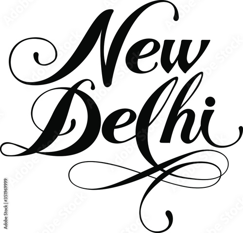 New Delhi - custom calligraphy text