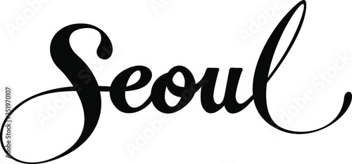 Seoul - custom calligraphy text