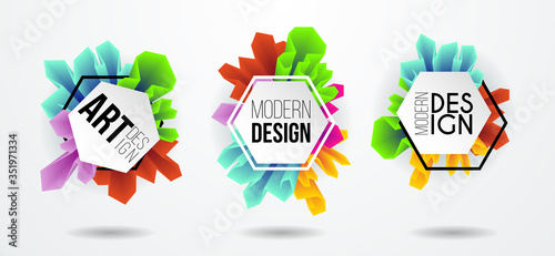 Colorful dynamic fluid design for logo, presentstion and flyers photo