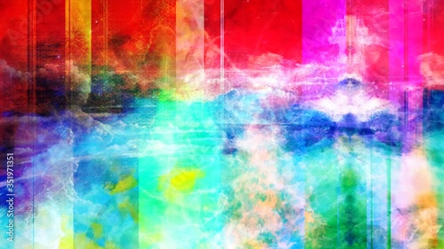 Rainbow Nebula Cloud Dust Powder Blowing and Swirling About - Abstract Background Texture © IncrediVFX