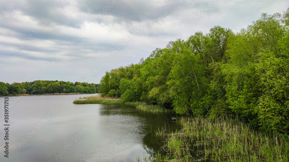 Perfect lake landscape in the spring season Perfect lake landscape in the spring season