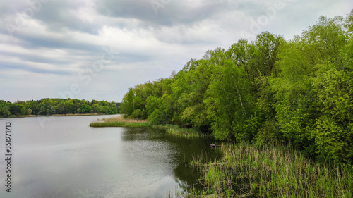 Perfect lake landscape in the spring season