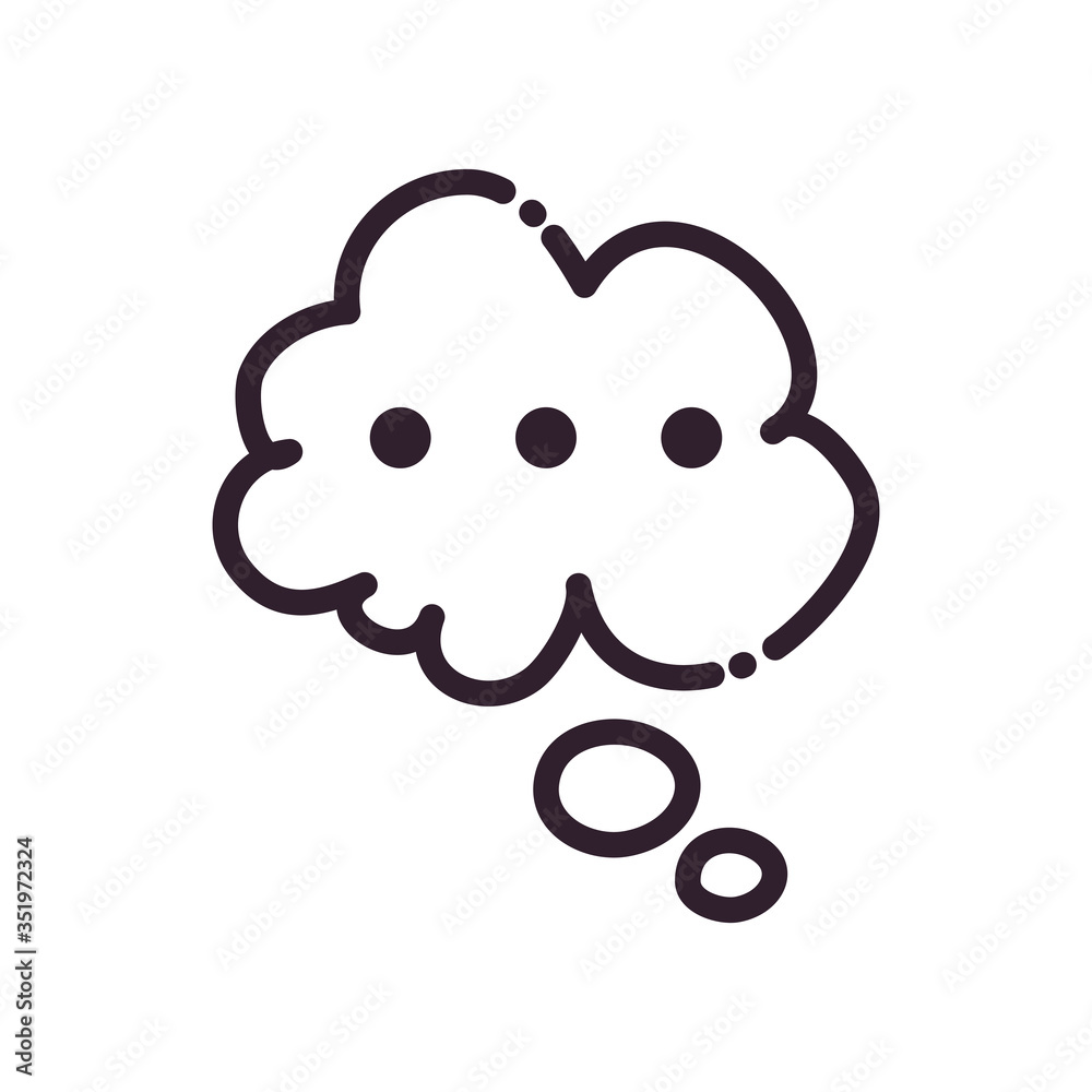 Cloud communication bubble line style icon vector design Cloud communication bubble line style icon vector design