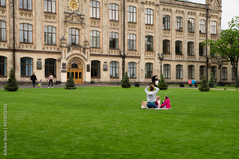 Naklejka premium Old historical europian buildings in the city