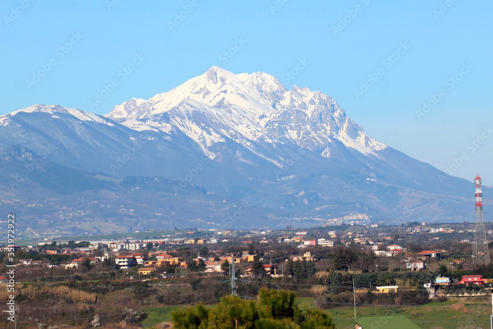 Abruzzo, Italy. The mountain of Gran Sasso.