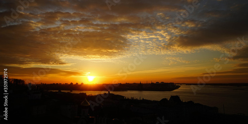 sunset in the city