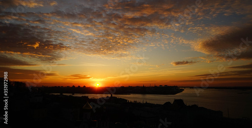 sunset in the city