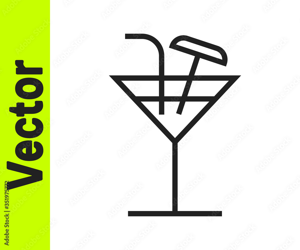 Black line Cocktail icon isolated on white background. Vector Illustration Black line Cocktail icon isolated on white background. Vector Illustration