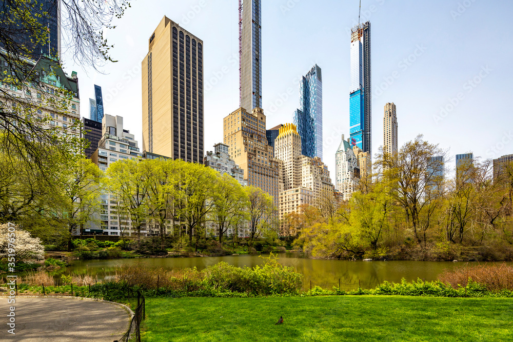 Spring 2020-Coronovirus. Stay safe NY..Central Park, New York City.
