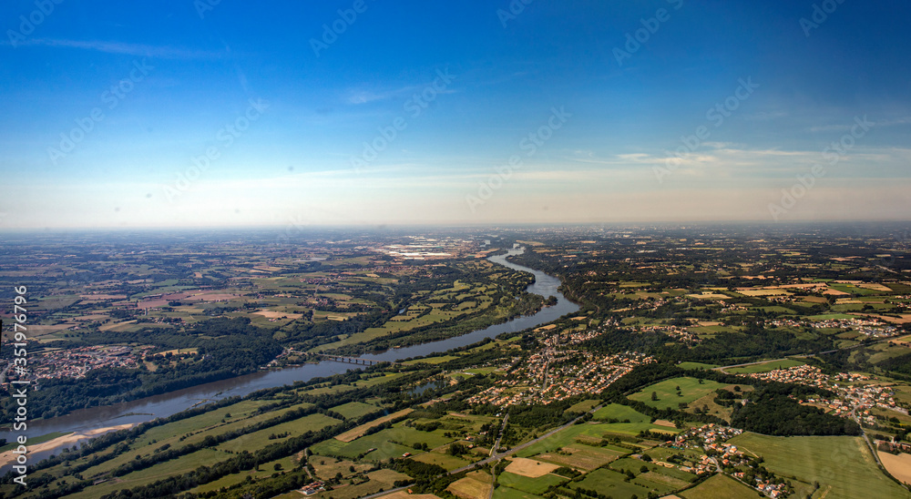 Loire valley river in Nantes region of France
