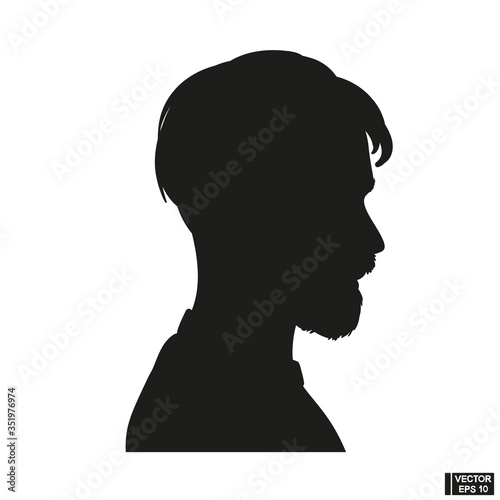 Silhouette of a bearded man, hipster style. Barber shop emblem. © Владимир Шерстнев