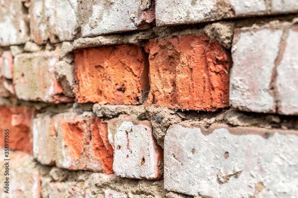 Texture of broken brick wall. Close up. Texture of broken brick wall. Close up.