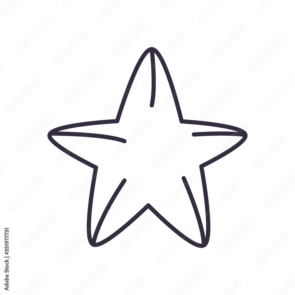 Sea star line style icon vector design Sea star line style icon vector design
