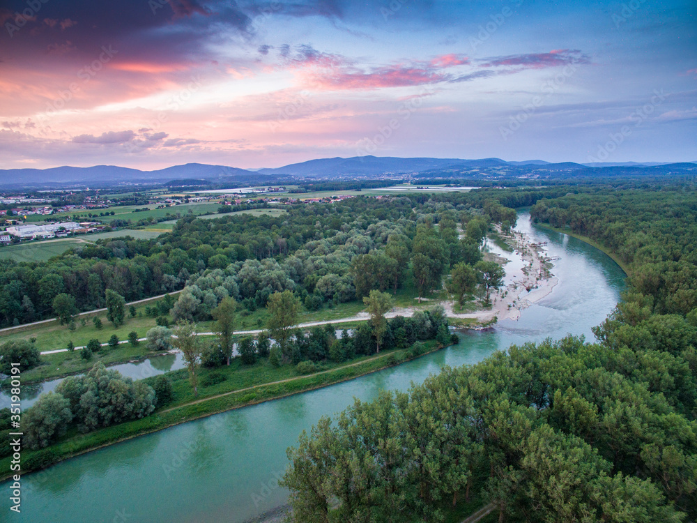 Fototapeta premium Isarauen am Rande des Bayerwaldes