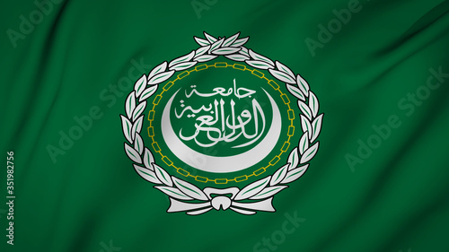Arabic league flag is waving 3D animation. The arabic league flag waving in the wind.