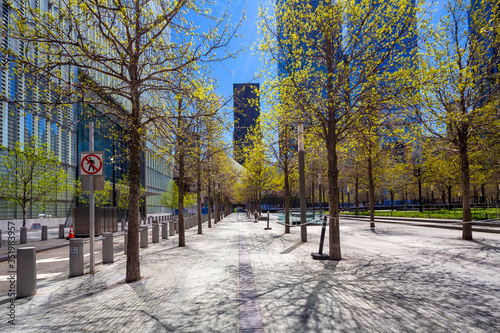 Obraz na płótnie Walkway in downtown Manhattan at spring. w salonie