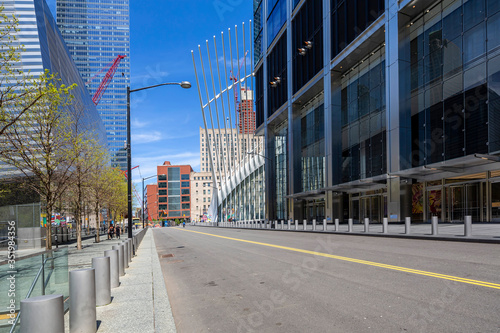 Obraz na płótnie New York, NY, USA - May 2, 2020: View of World Trade Center complex at Lower Manhattan. w salonie