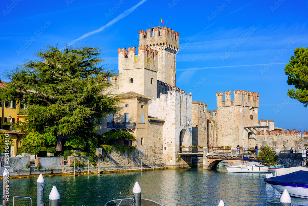 Historical Scaligero Castle in Sirmione, Italy