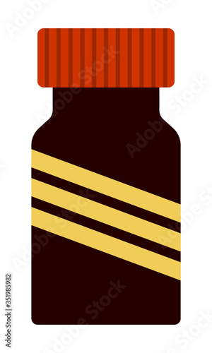 Medical jar with dangerous poisonous substance Medicaments Poison vector icon flat isolated