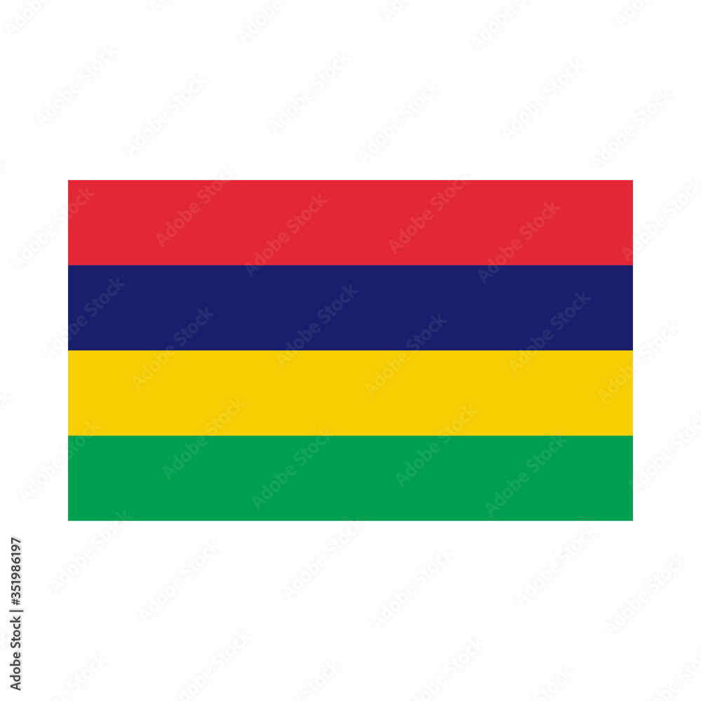 Mauritius flag icon. Vector Illustration