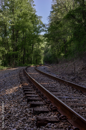 Train railway in Patapsco State Park, MD