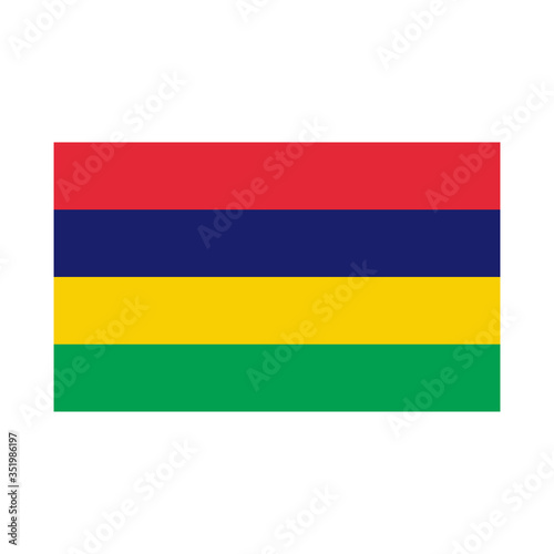 Mauritius flag icon. Vector Illustration