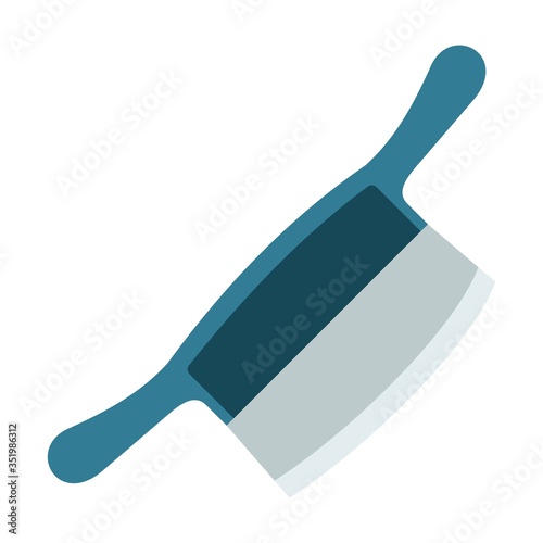 Metal chopping knife for professional kitchen Meat knives vector icon flat isolated illustration