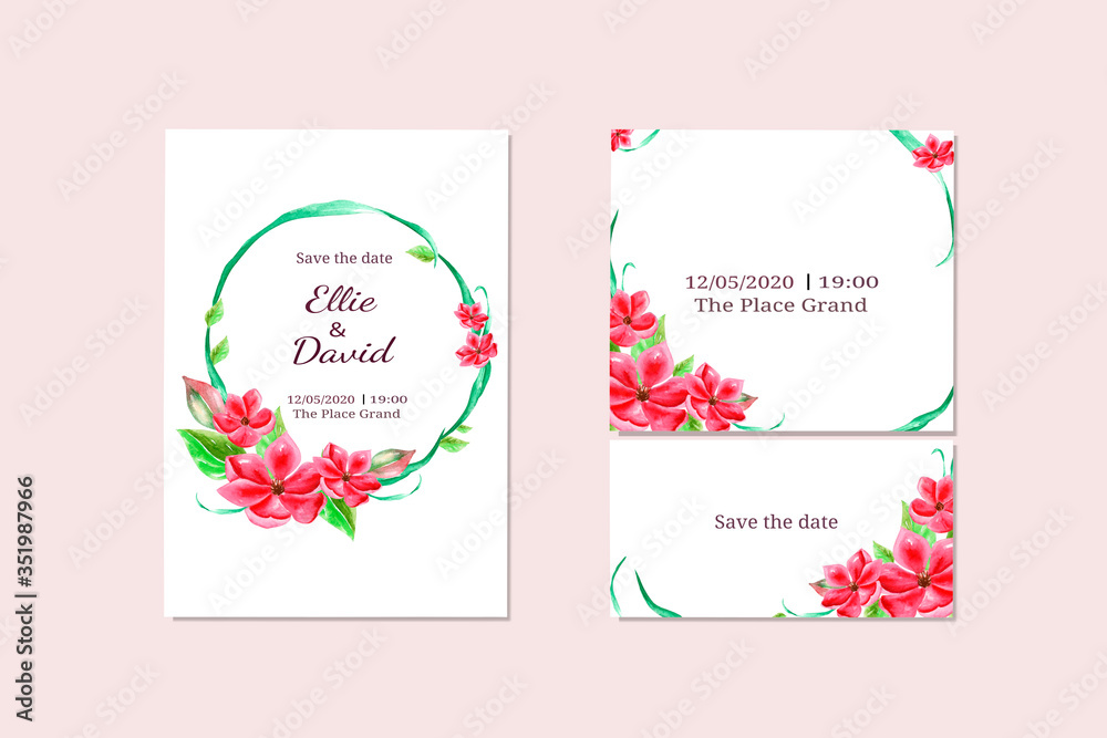 Save the date wedding invitation card mockup