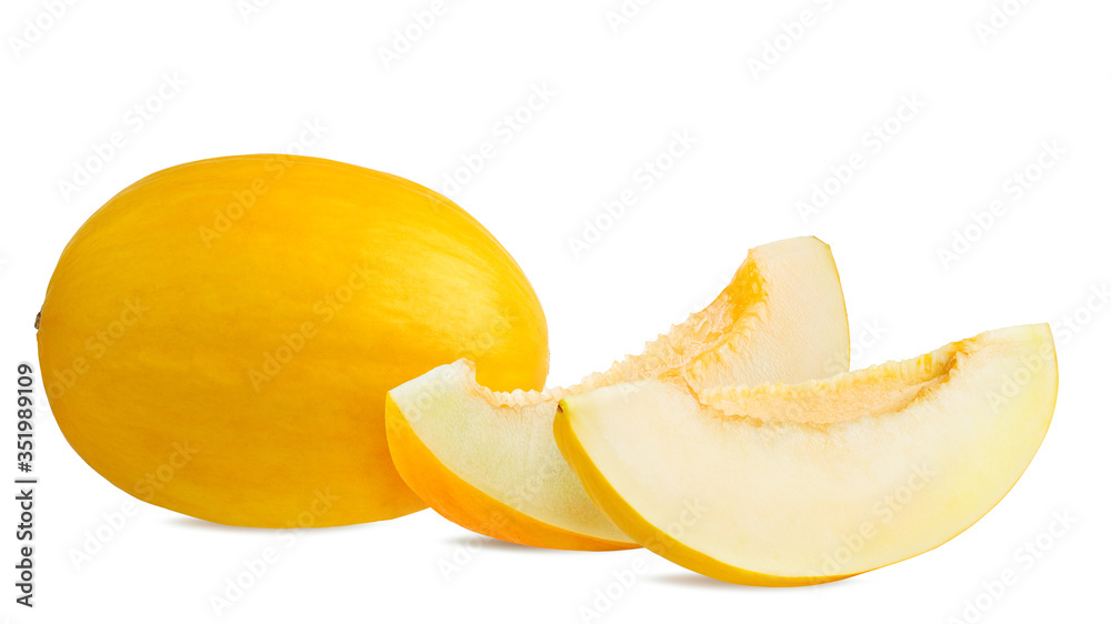 Melon isolated on white background with clipping path
