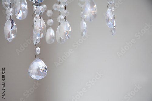 Interior chandelier close up low depth field