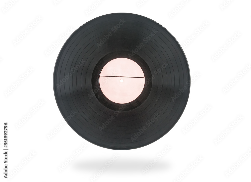 Obraz premium Old vinyl record disc close up on white background