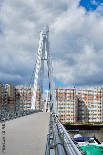 Canvas Print Construction of Moscow river embankment and St