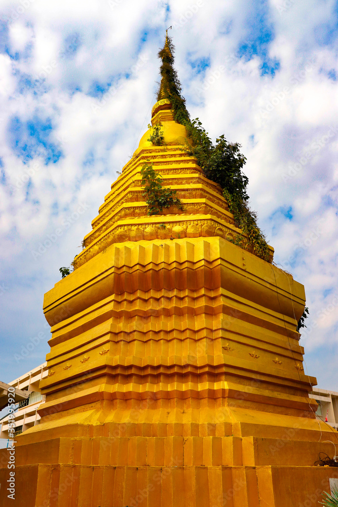 Fototapeta premium A beautiful view of Wat Sri Suphan buddhist temple at Chiang Mai, Thailand.