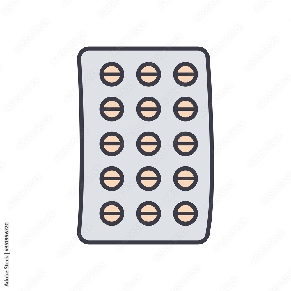 Medical pills flat style icon vector design Medical pills flat style icon vector design