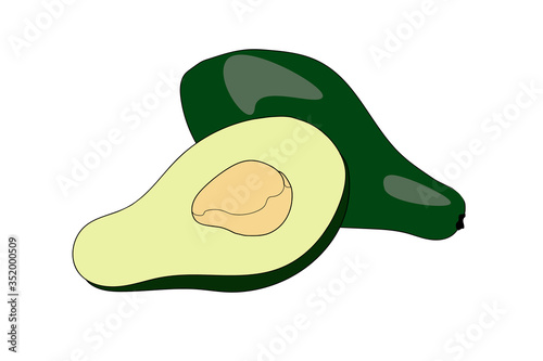 green avocado cutaway with stone