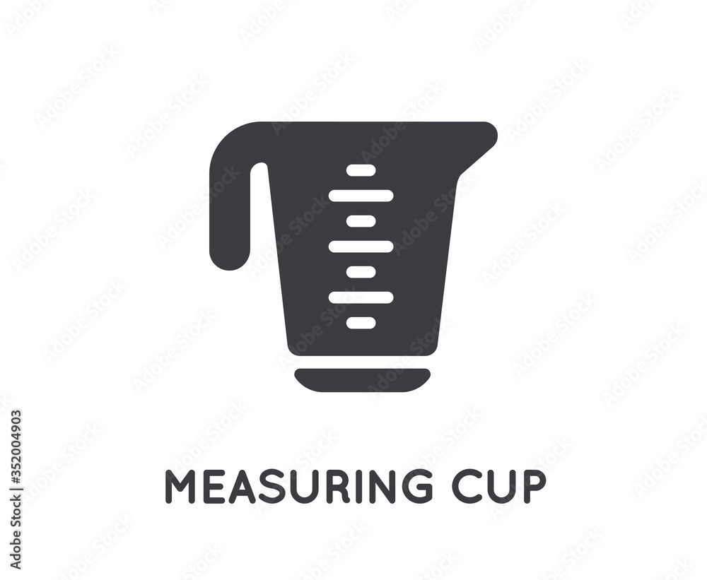 Measuring Cup Glyph Vector Element or Icon. Measuring Cup Glyph Vector Element or Icon.