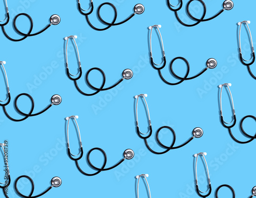 Stethoscope pattern - healthcare and medicine theme - minimalism