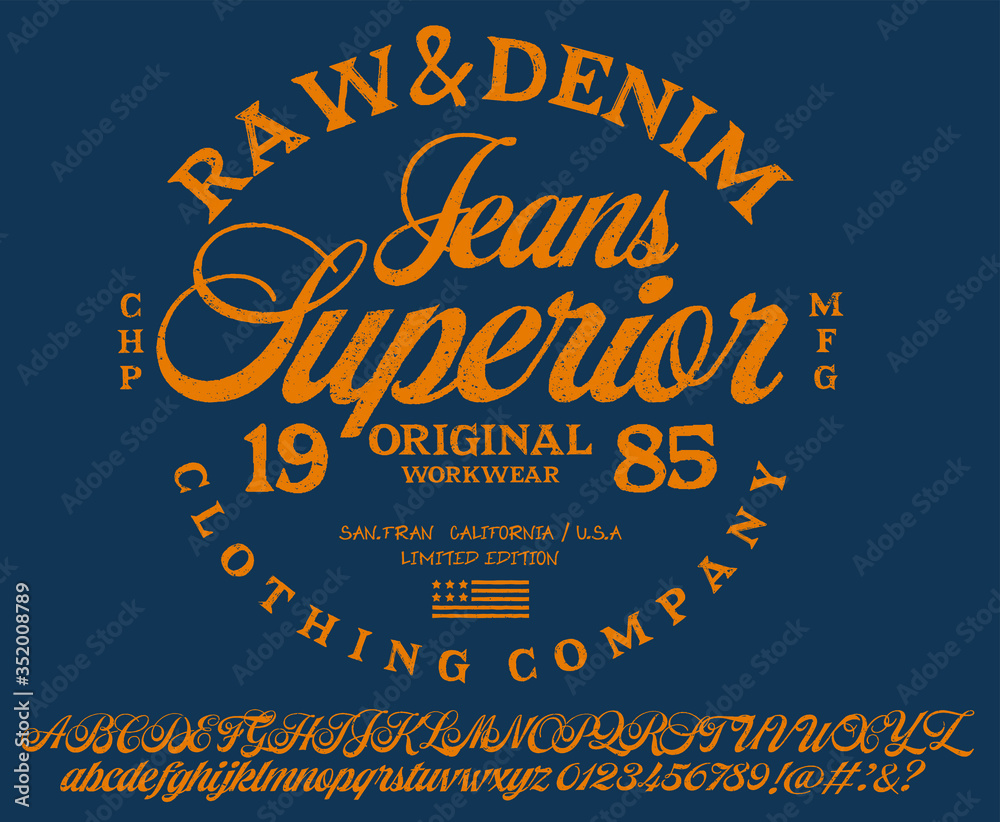 Vintage brush script lettering font, handwritten calligraphic alphabet