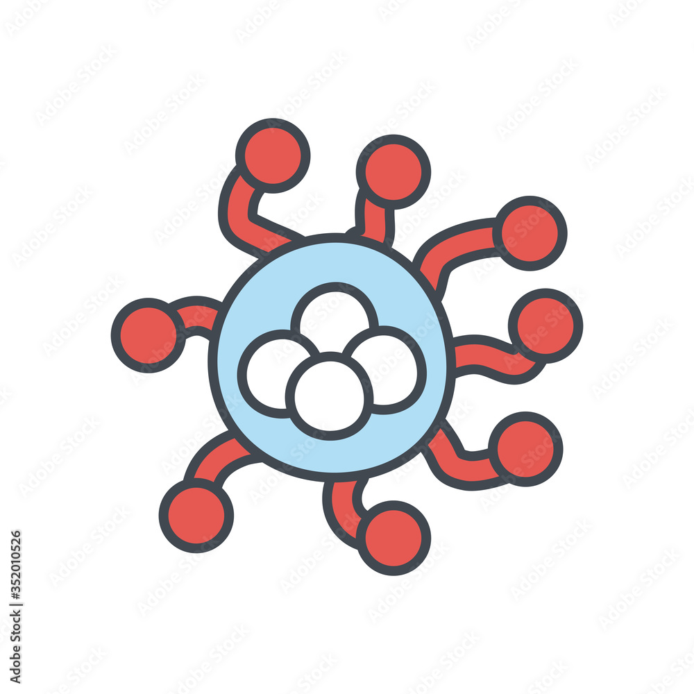 Covid 19 virus flat style icon vector design