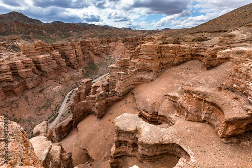 Beautiful red sandstone canyon landscape