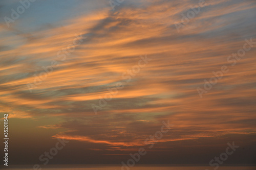 Beautiful sky with orange clouds.