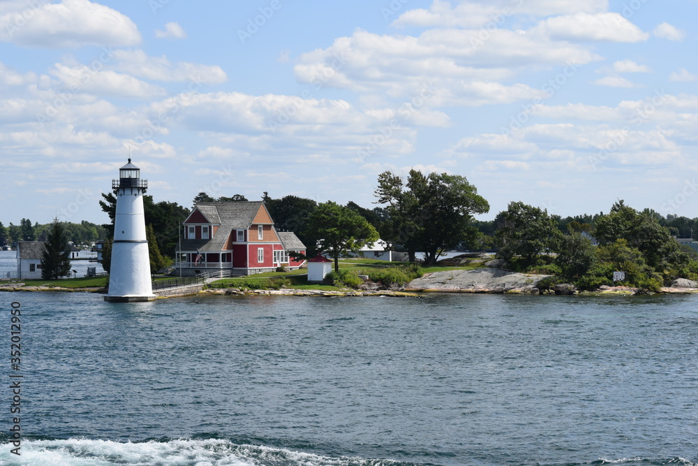 lighthouse ,  fiery trip to Thousand island Toronto Canada natural view 