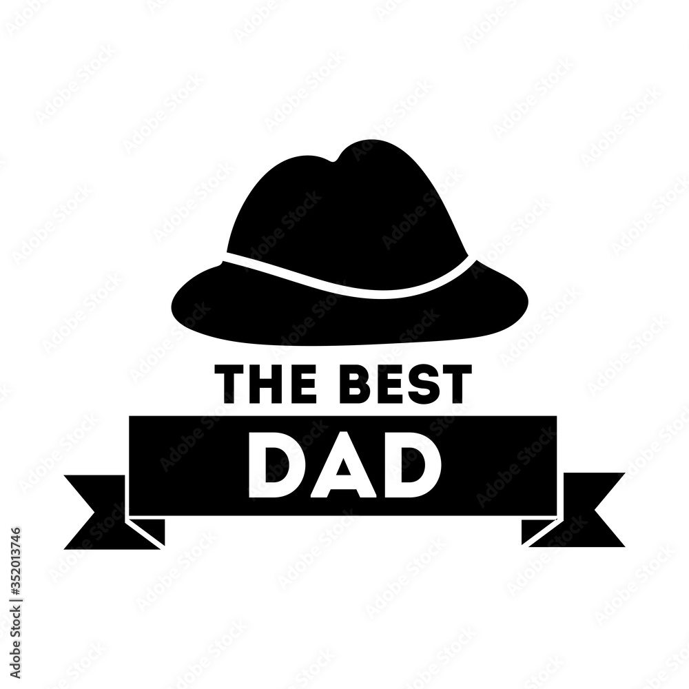 happy fathers day seal with hat line style happy fathers day seal with hat line style