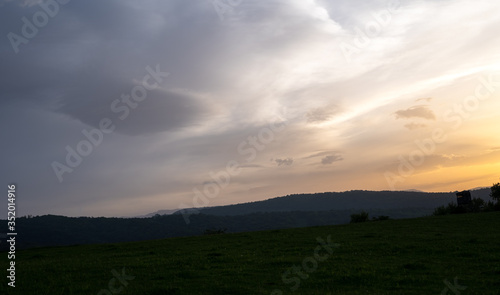 Sunset in the high mountains