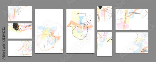 Modern geometric trend abstract set. Gradient shapes composition  vector covers new design