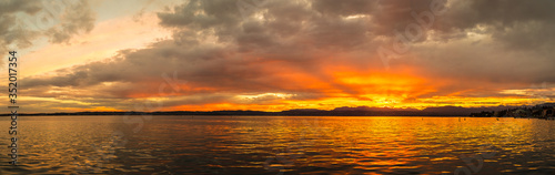 Sunset on Garda lake in Italy