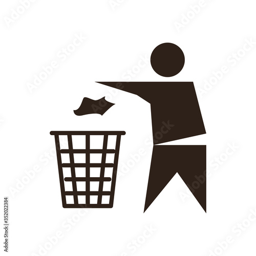 Isolated avatar with trash flat style icon vector design