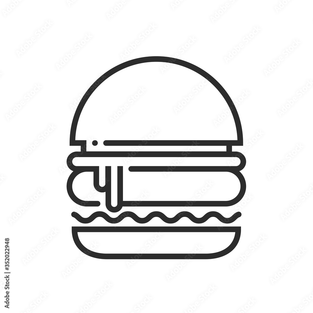 burger hamburger logo icon vector design
